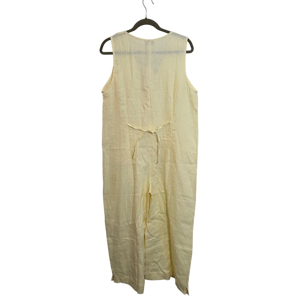 NOMAD The Label French Linen Sleeveless Jumpsuit Size M Pale Yellow Beachy NEW‎ - Picture 2 of 12